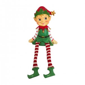 Dekorativní figurka - elf, se zeleným oblečením, 23 cm