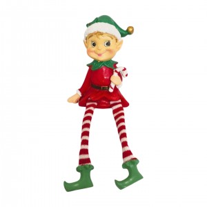 Dekorativní figurka - elf s červeným oblečením, 23 cm