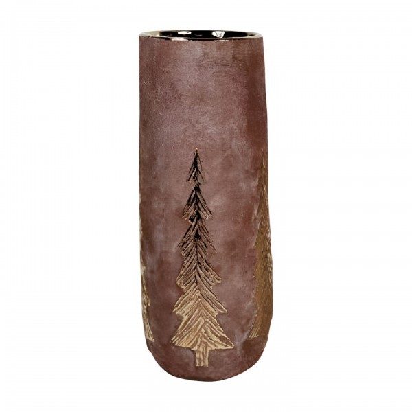 Keramická váza se stromečky, 29 x 12 x 12 cm