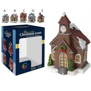LED domeček z umělého kamene E, 12 cm