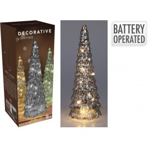 Vánoční LED stromeček 24 cm kouřová šedá