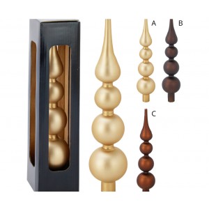 Skleněná vánoční špice 28 cm, bordó B