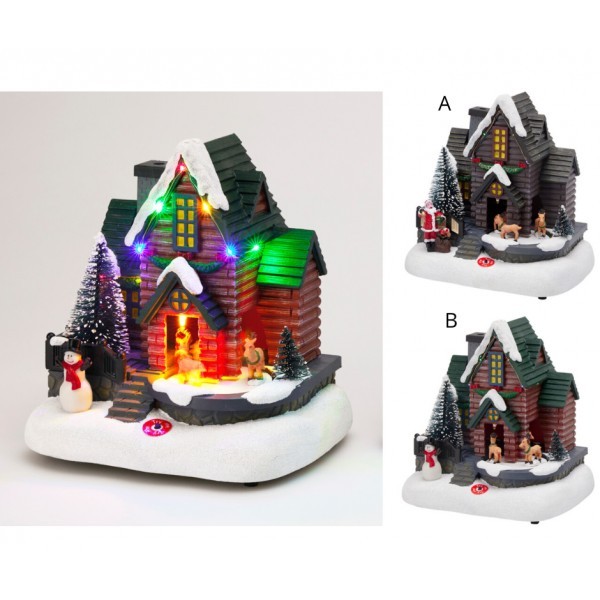 LED vánoční pohyblivá scéna s kouřem/párou B - (sněhulák, dům, zvířata) - větší obrázek LED vánoční pohyblivá scéna s kouřem/párou B - (sněhulák, dům, zvířata)