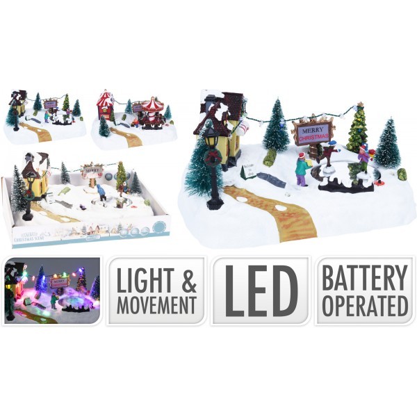 Vánoční pohyblivá LED scenérie, mix vzorů