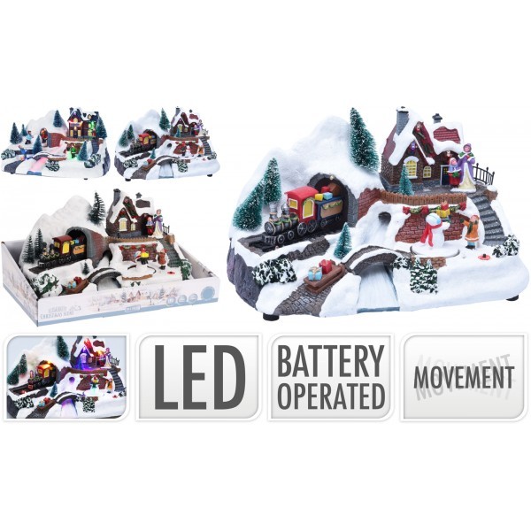 LED vánoční scenérie 30 cm, mix