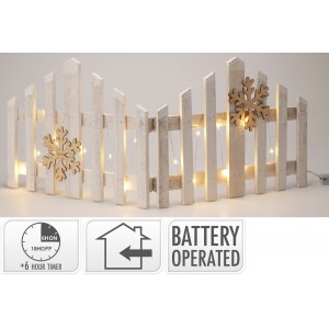 LED bílý vánoční plot s časovačem 30 x 7,6 x 2 cm