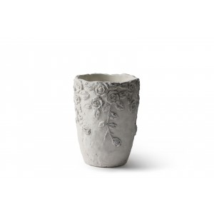Cementová váza s růžemi 15 cm