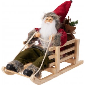 Vánoční dekorace - Santa na saních, 25 cm