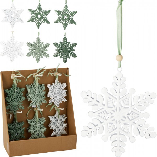 Závěsná dekorace - vločka 10 cm, mix barev, sada 12 ks