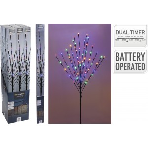 LED stromeček s barevným osvětlením a časovačem,  80 LED, 110 cm