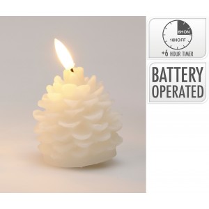 LED bílá svíčka vosk šiška 7 cm, sada 12 ks