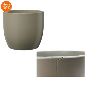 Keramický květináč Basel matný 13 cm světle šedý, 2. jakost