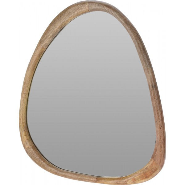 Asymetrické zrcadlo v dřevěném rámu z mango dřeva, 60 cm