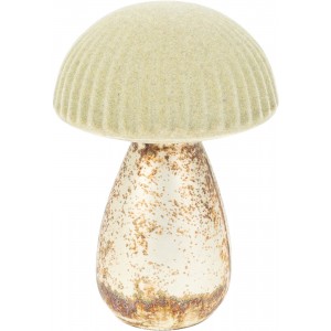 Skleněný dekorativní béžový hřib 13,5 cm