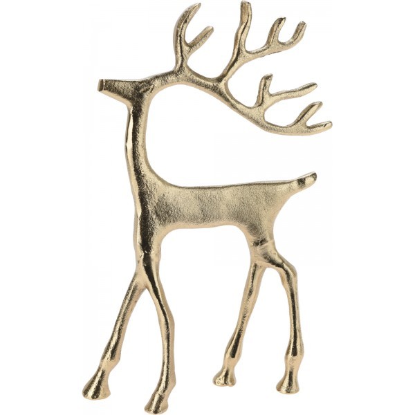 Dekorativní hliníkový sob zlatý 31 cm