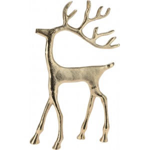 Dekorativní hliníkový sob zlatý 31 cm