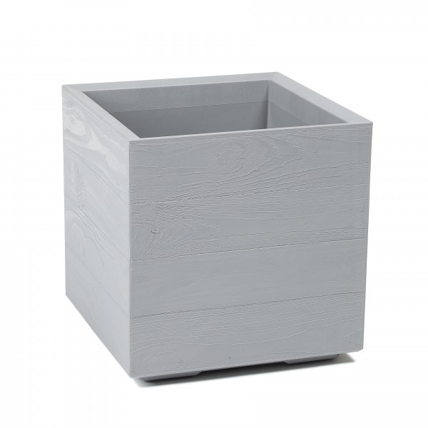 Plastový květináč KARO šedý 400x400x400 mm, sada 2ks