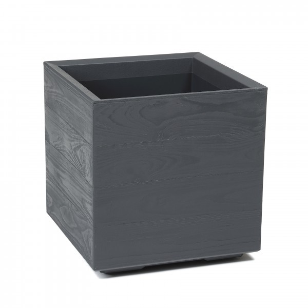 Plastový květináč KARO antracit 400x400x400 mm, sada 2ks