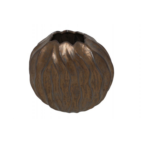 Kovová hnědá váza Baron S, 27 cm