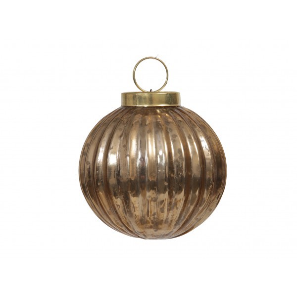 Vánoční skleněná baňka zlatá lesklá 7,5 cm - sada 9 ks