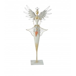 Kovový anděl držící srdce 80,6 cm