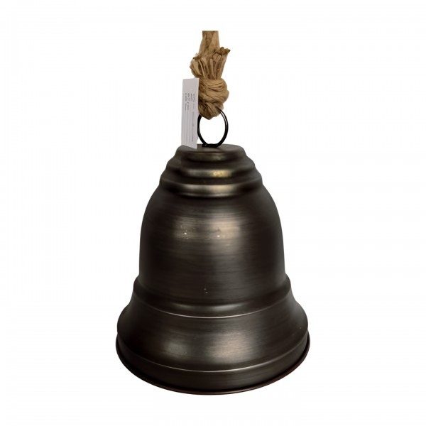 Kovový antracitový zvoneček na zavěšení 22 cm
