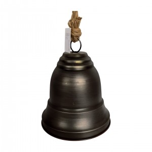 Kovový antracitový zvoneček na zavěšení 22 cm