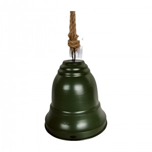 Kovový zelený zvoneček na zavěšení 28,5 cm