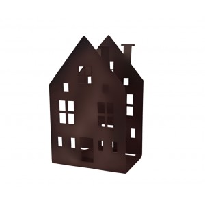 Černý kovový domeček, 20 x 12 cm   