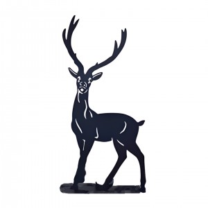 Černý stojící kovový sob 50 x 24,5 cm