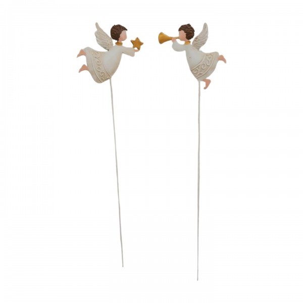 Kovový anděl zápich mix, 2ks, 36 cm