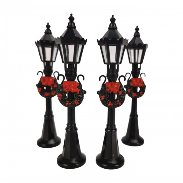Sada 4ks dekorativních pouličních lamp, 12 cm
