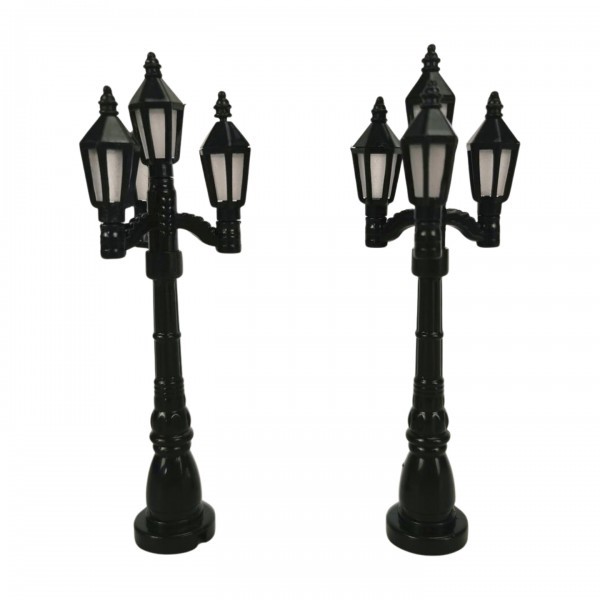 Sada 2ks dekorativních pouličních lamp, 12 cm