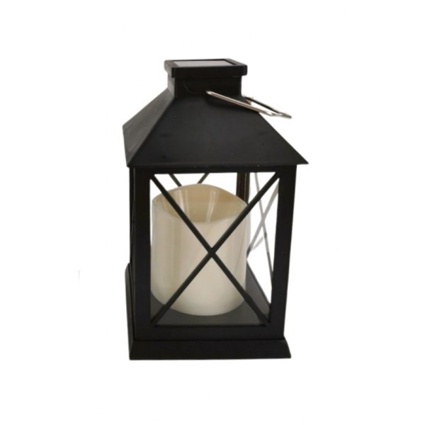 Plastová černá LED lucerna 10 x 18 cm, sada 2ks