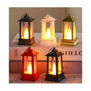Plastová zlatá/stříbrná LED lucerna 9,5 x 4,2 cm, mix, sada 2ks
