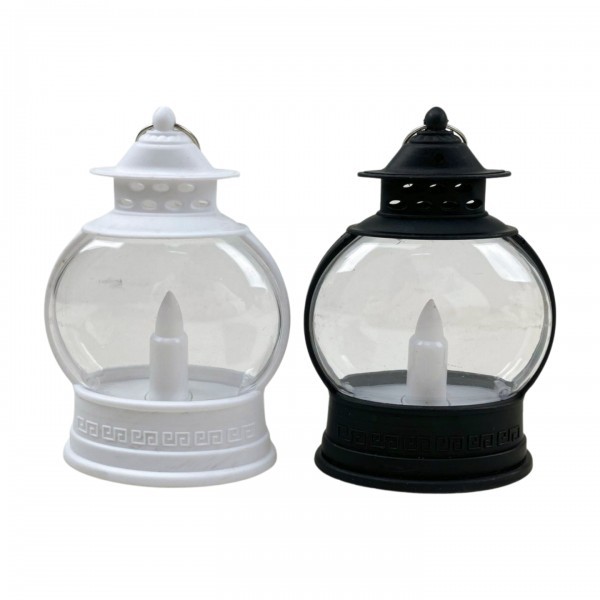 Černá/bílá LED lucerna 11,5 x 8 cm, sada 2ks