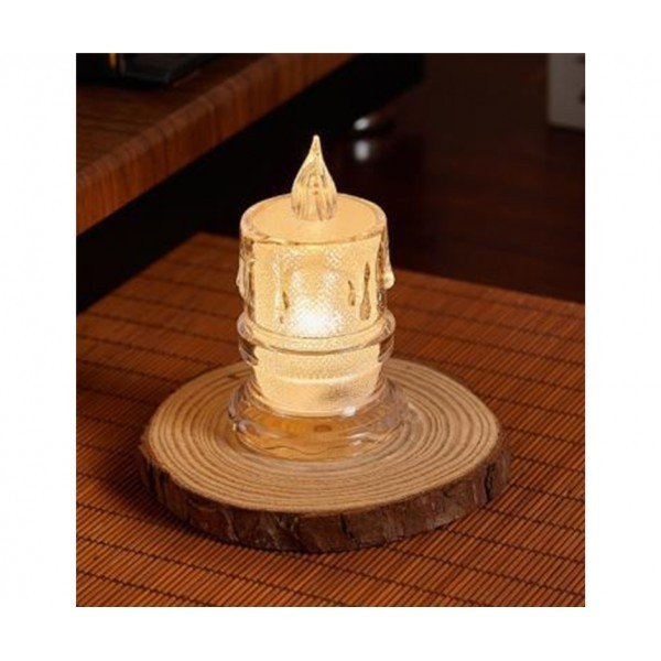 LED svíčka čirá, 8 x 4,8 cm, sada 10 ks