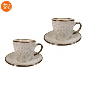 Kameninový hrnek s podtalířkem D 210 ml, 2. jakost, sada 2ks