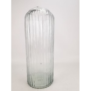 Skleněná váza proužek reliéf z recyklovaného skla 37x14,5 cm, 2. jakost