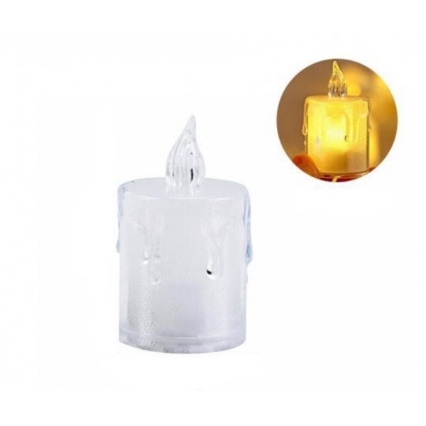 LED čirá svíčka 6,5 x 3,8 cm, sada 12 ks
