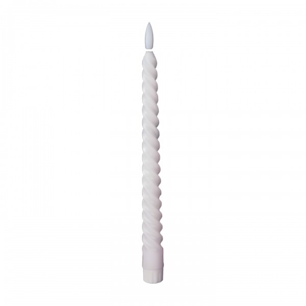 Bílá LED svíčka sada 6ks, kroucená, 27 cm