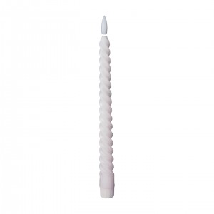 Bílá LED svíčka sada 6ks, kroucená, 27 cm