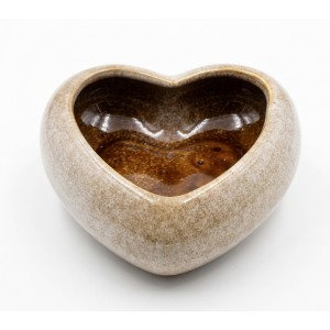 Keramický květináč - hnědé srdce 21,7 cm