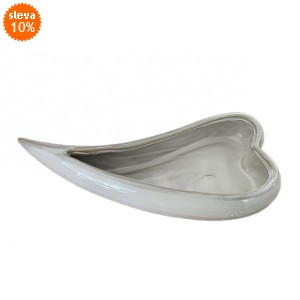 Keramický květináč - bílé srdce 35,8 cm