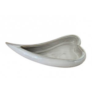 Keramický květináč - bílé srdce 26,5 cm