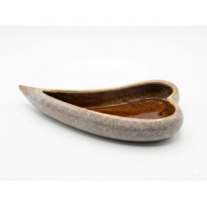 Keramický květináč - hnědé srdce 35,8 cm
