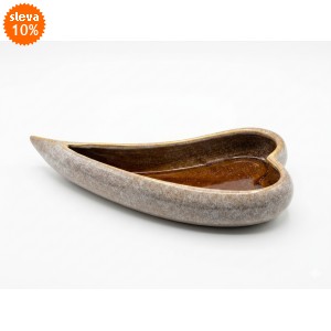 Keramický květináč - hnědé srdce 35,8 cm