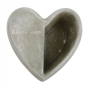 Květináč srdce s nápisem Chybíš nám (CZ) 21 x 21 x 9 cm