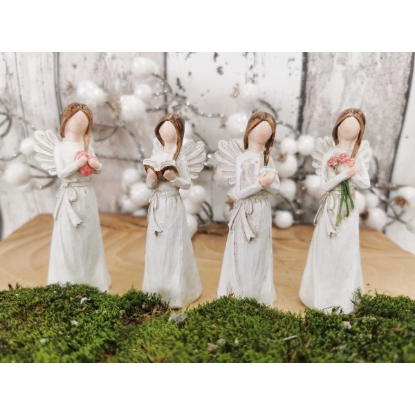 Anděl Remiel krémový 9 cm, mix, sada 12ks