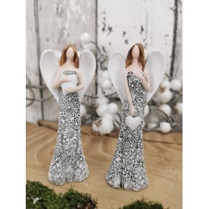 Anděl Flo šedý 10 cm, mix, sada 12ks